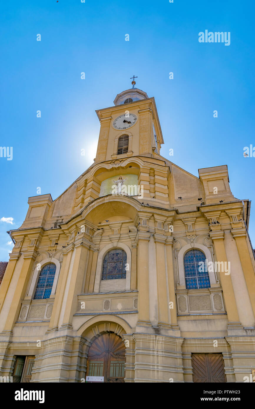 Die Heiligen Petrus und Paulus Katholische Kirche in Brasov, Rumänien. Stockfoto