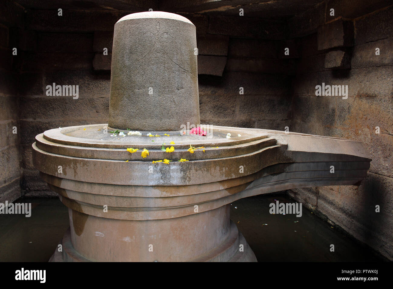 Die lakshmi Narasimha und Badavilinga Temple, in Hampi. In Indien genommen, August 2018. Stockfoto