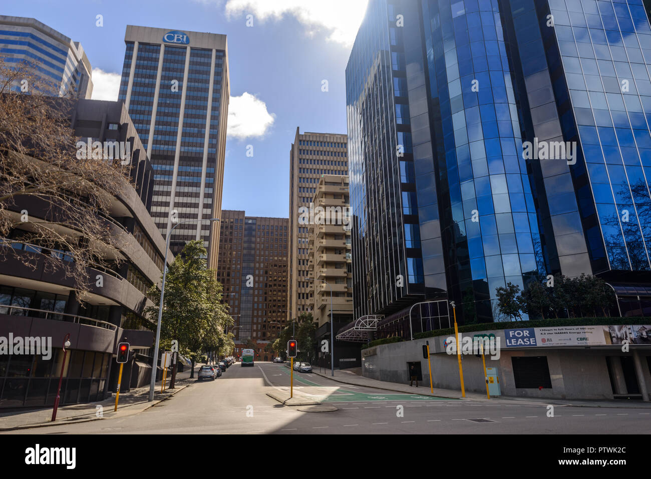 Wolkenkratzer im Central Business District von Perth, Perth, Western Australia, Australien Stockfoto