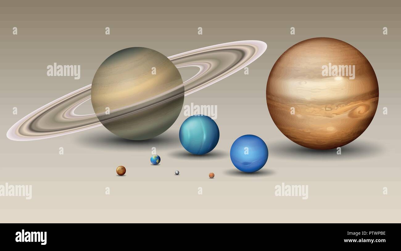 Satz von Solar system Element Abbildung Stock Vektor