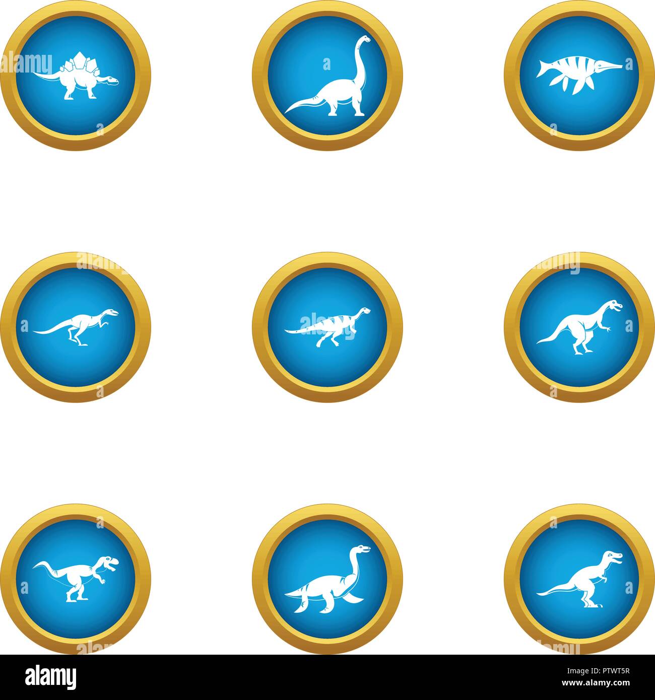 Haut Saurier Symbole, flacher Stil Stock Vektor