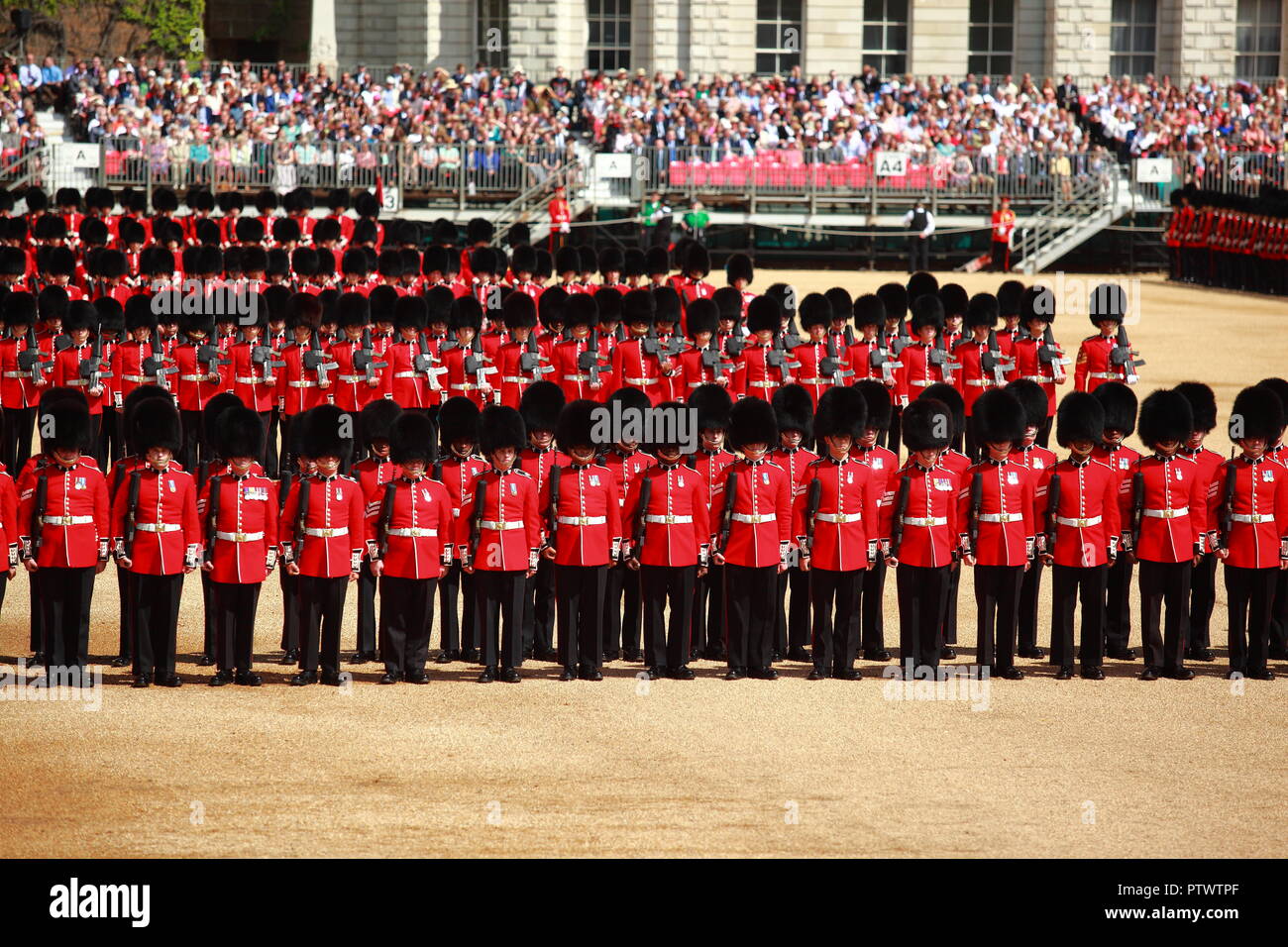 Der Colonel's Review 2017, die zweite Generalprobe für die die Farbe Parade, London, UK. Horse parade Wachen. Stockfoto