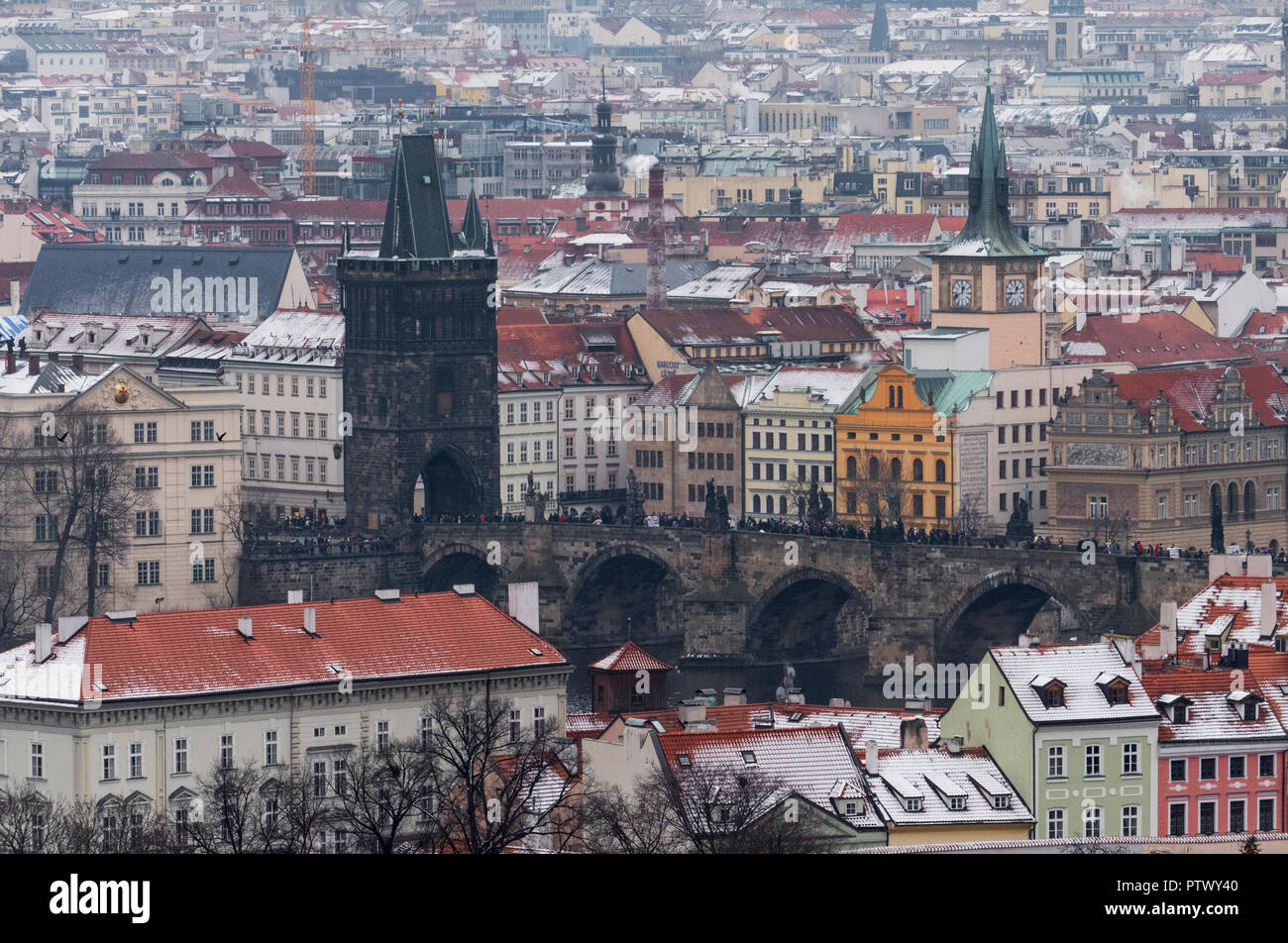 Die Karlsbrücke, Prag, Tschechische Republik Stockfoto