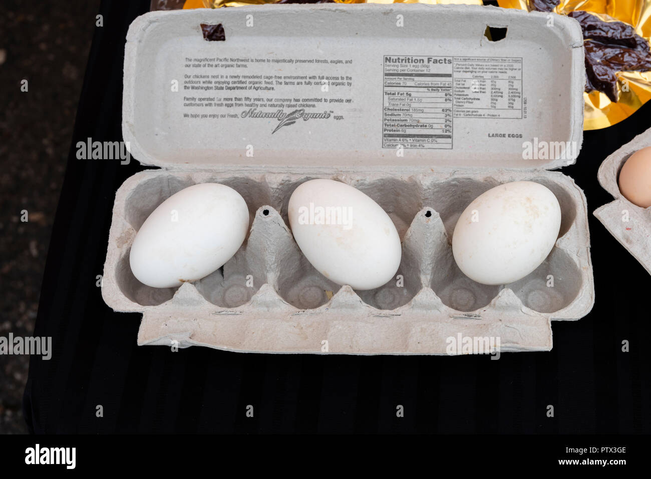 Gans Eier auf Anzeige an der Farmers Market Stockfoto