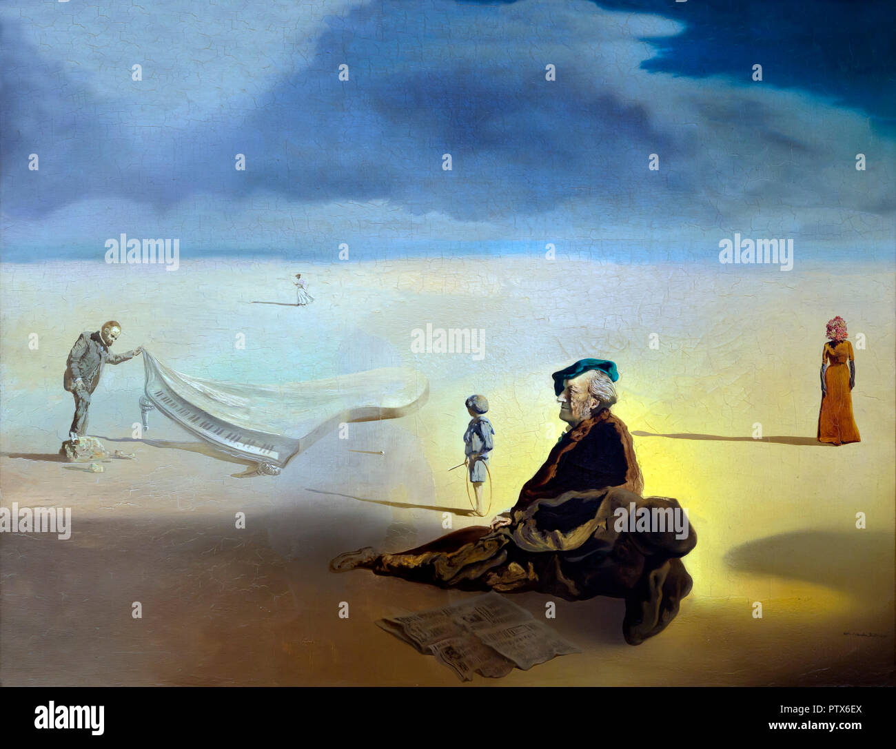 Ein Chemiker Heben mit extremer Vorsicht die Kutikula eines Flügels, Salvador Dali, 1936, Kunst Institut von Chicago, Chicago, Illinois, USA, Nordamerika Stockfoto