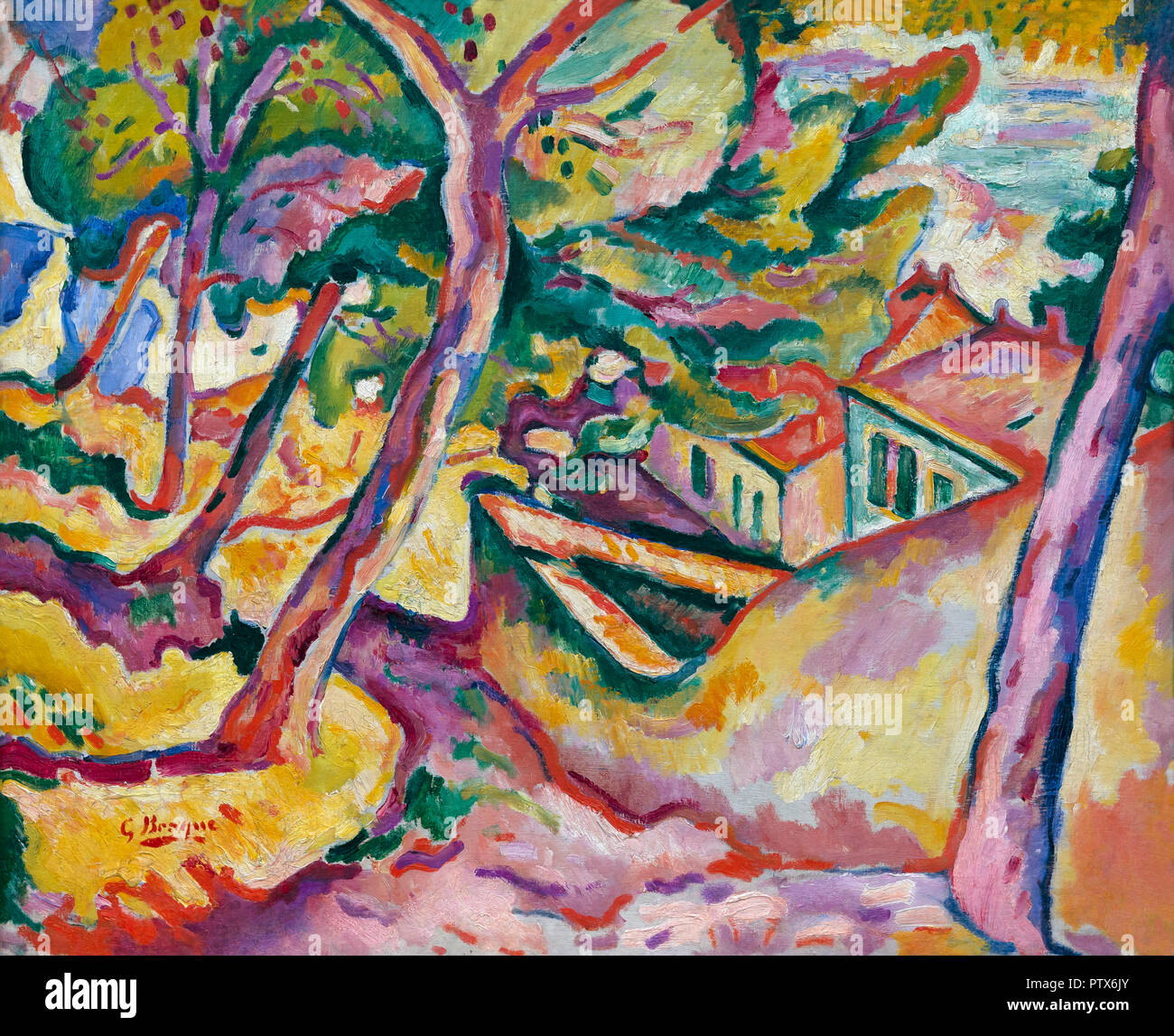 Landschaft bei L'Estaque, Georges Braque, 1906, Kunst Institut von Chicago, Chicago, Illinois, USA, Nordamerika Stockfoto