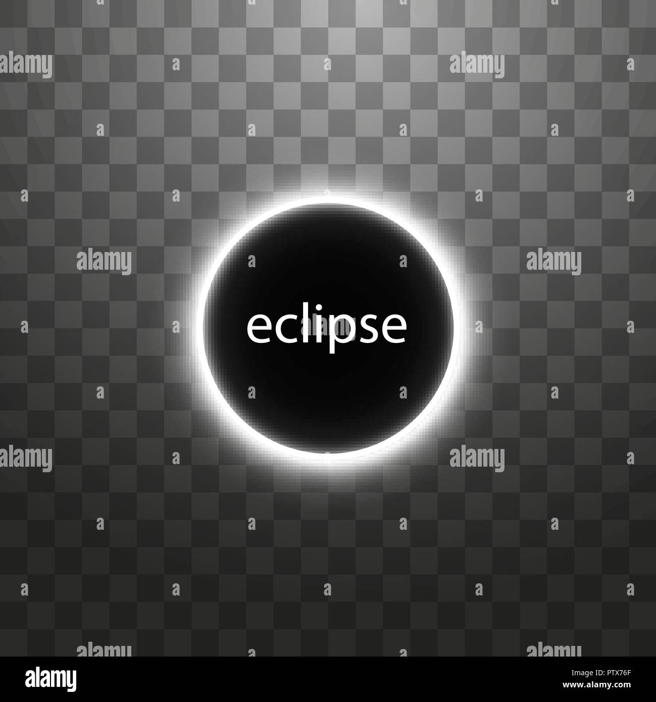 Totale Sonnenfinsternis Vector Illustration auf transparenten Hintergrund. Full Moon Shadow sun Eclipse mit Corona Vector Illustration Stock Vektor