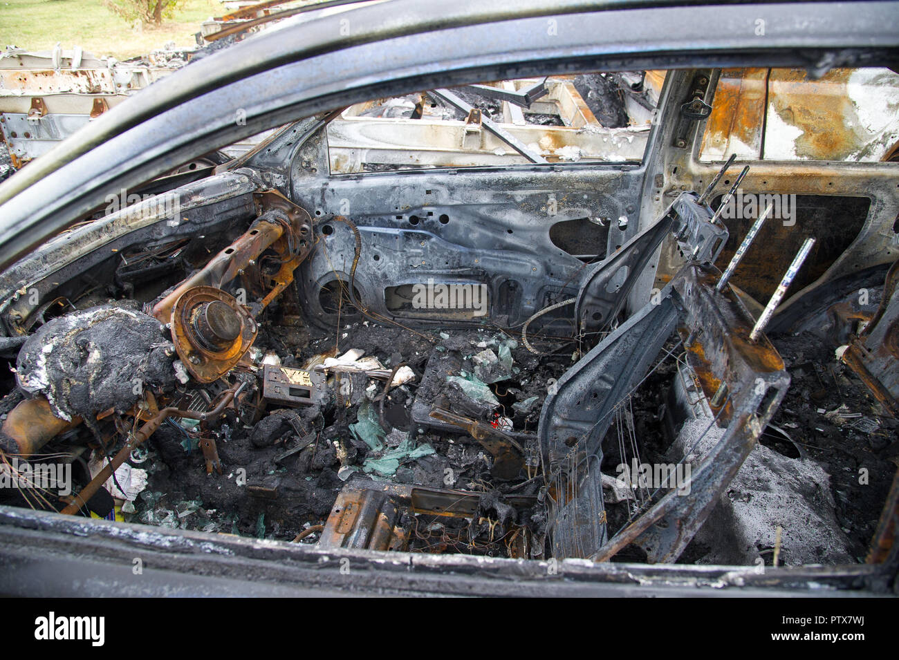 Verbrannte Autos in Danzig, Polen. Oktober 7 2018 © wojciech Strozyk/Alamy Stock Foto Stockfoto