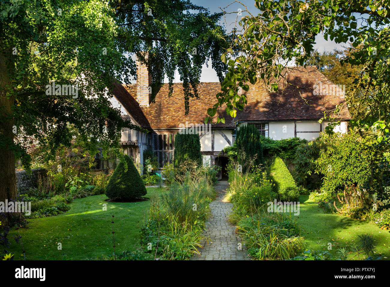 UK, Kent, Maidstone, Ashford, Stoneacre, 15. Jahrhundert halbe Fachwerk yeoman farmer House Stockfoto