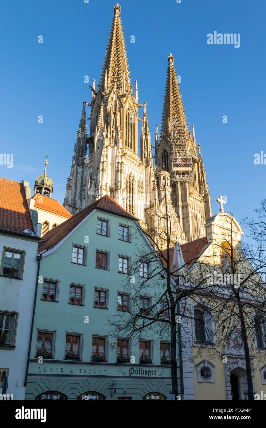 St. Peter Kathedrale, Regensburg, Bayern, Deutschland, Europa Stockfoto