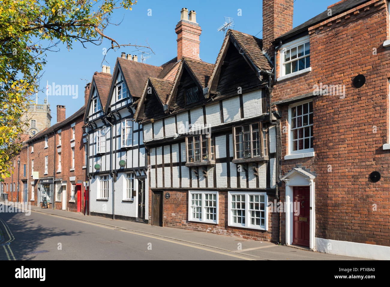 Fachwerkhaus in der High Street, Bad Salzungen, Worcestershire, Großbritannien Stockfoto