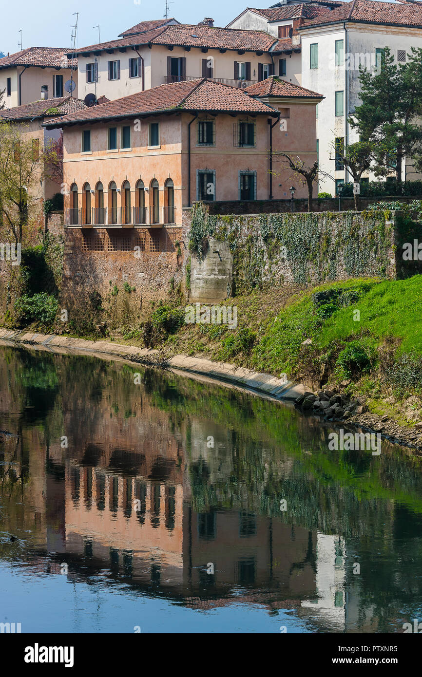 Italien Vicenza - den Fluß Retrone Stockfoto