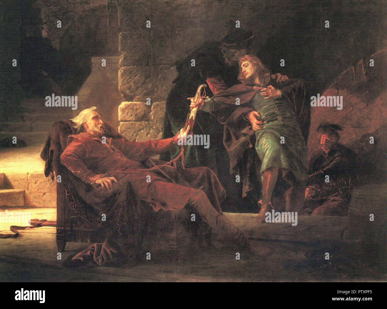 Székely Bertalan - Flucht von Imre Thököly (Abschied von Imre Thököly) Stockfoto