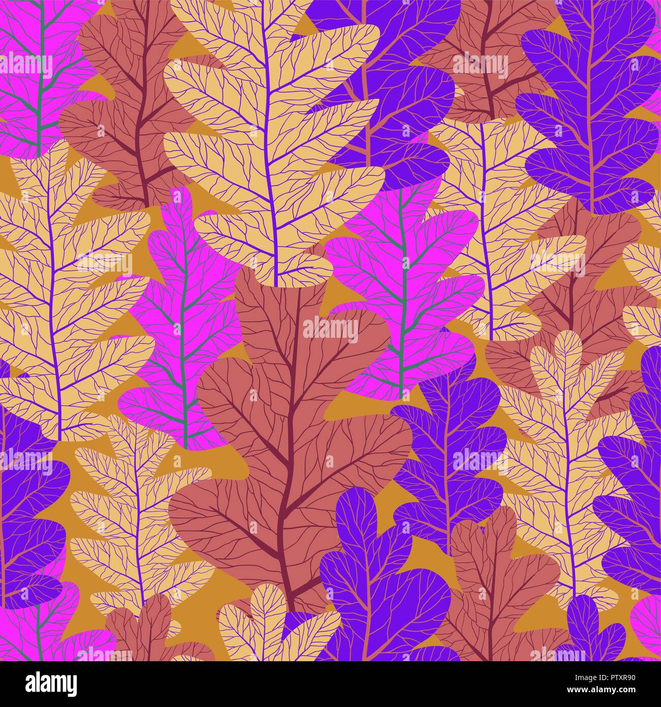 Violett Blätter Muster Stock Vektor