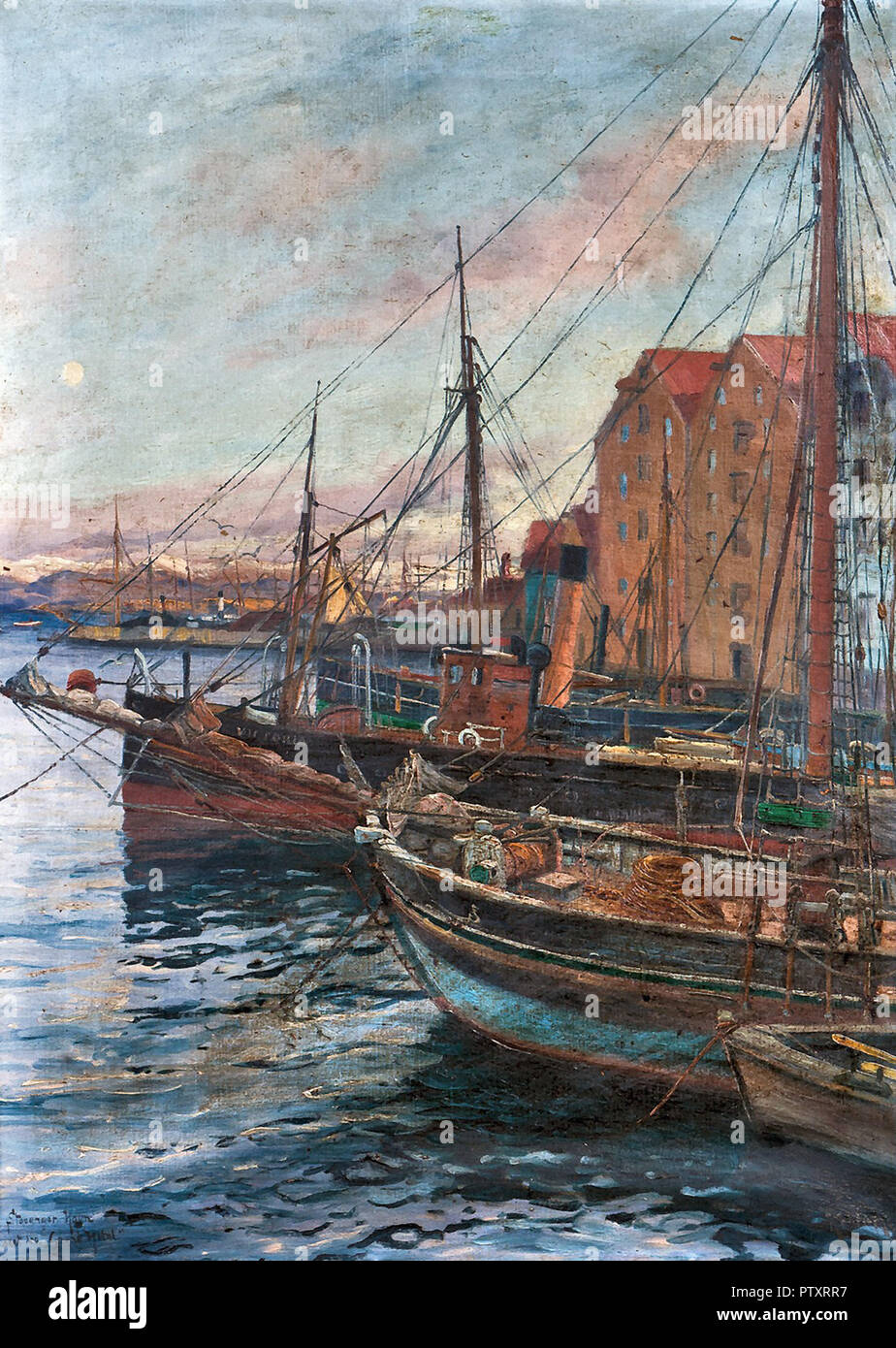 Kaulum Haakon Jensen - Stavanger Hafen von Grand Hotel Stockfoto