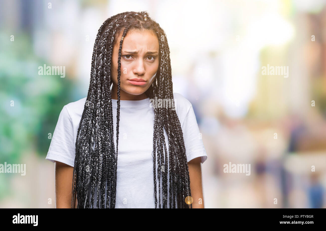 Junge Geflochtenes Haar African American Girl Uber Isolierte