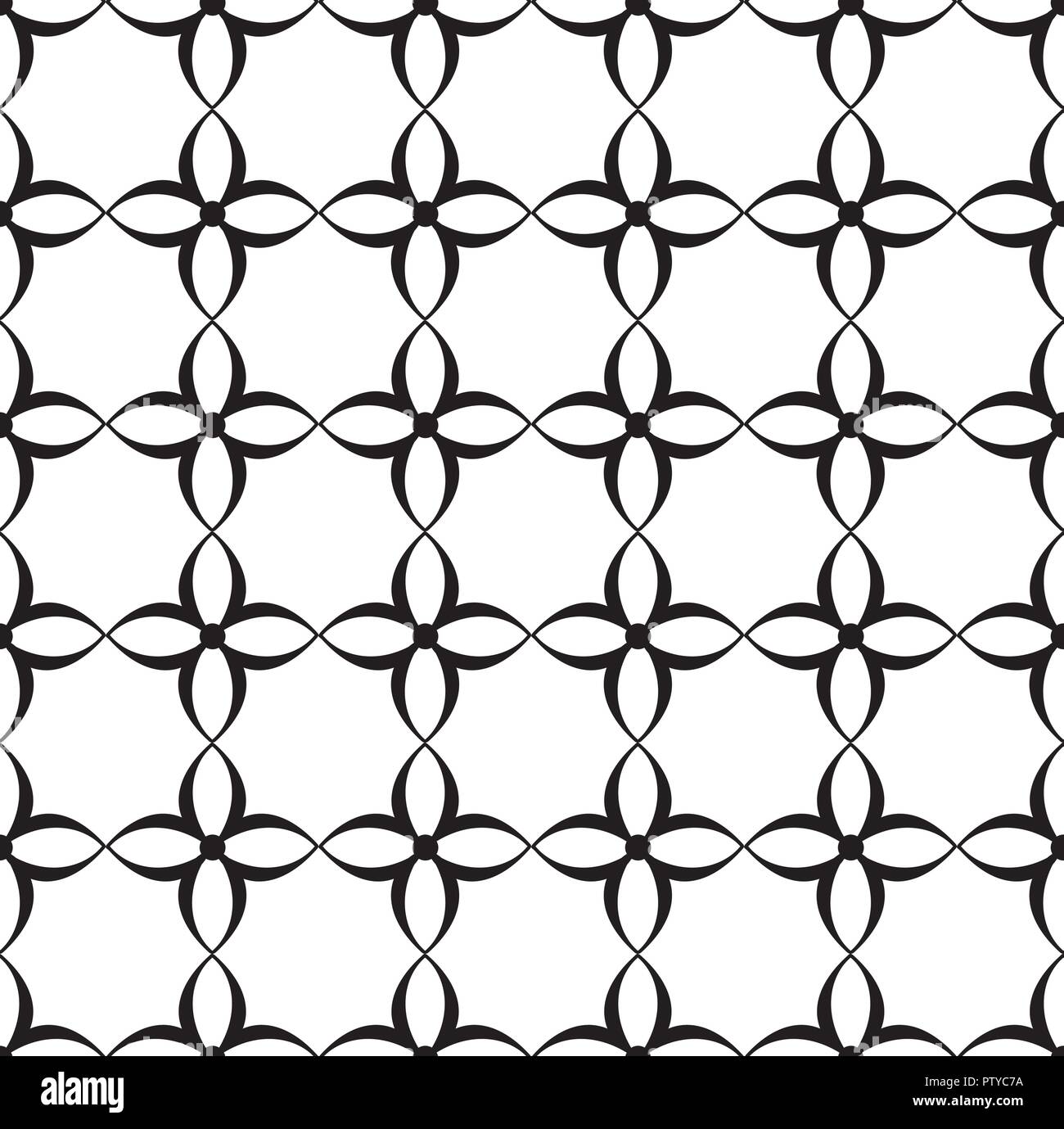 Vektor nahtlose Muster. Schwarz und weiß sich wiederholenden geometrischen Muster Stock Vektor