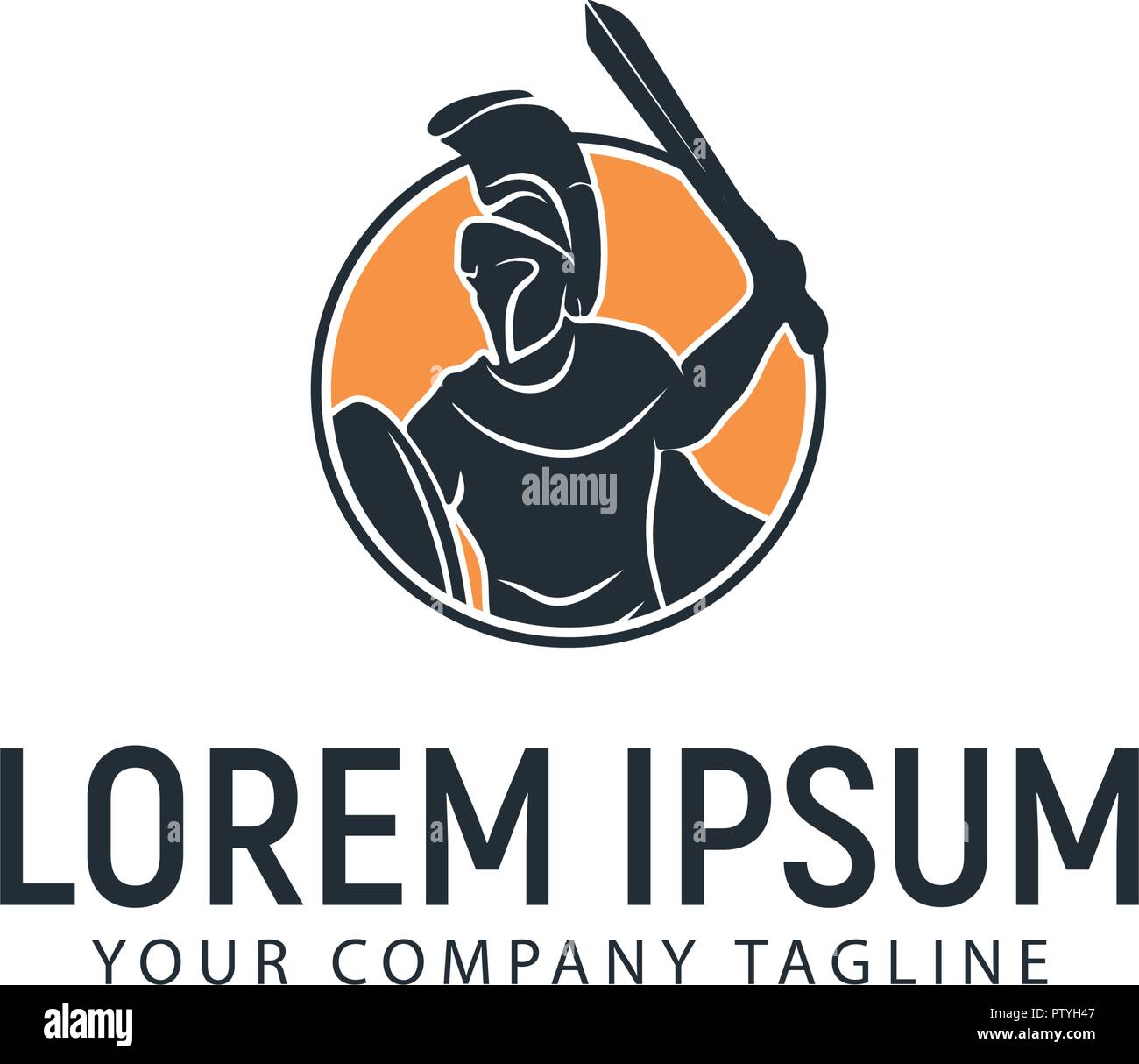 Spartan warrior Logo Design Konzept Vorlage Stock Vektor