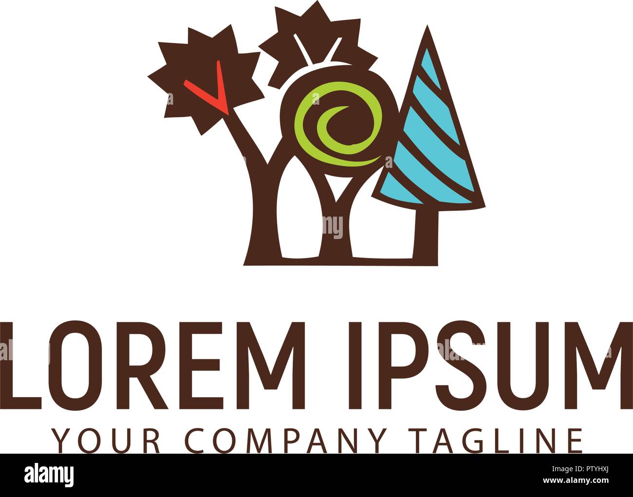 Baum Logo Design Konzept Vorlage Stock Vektor