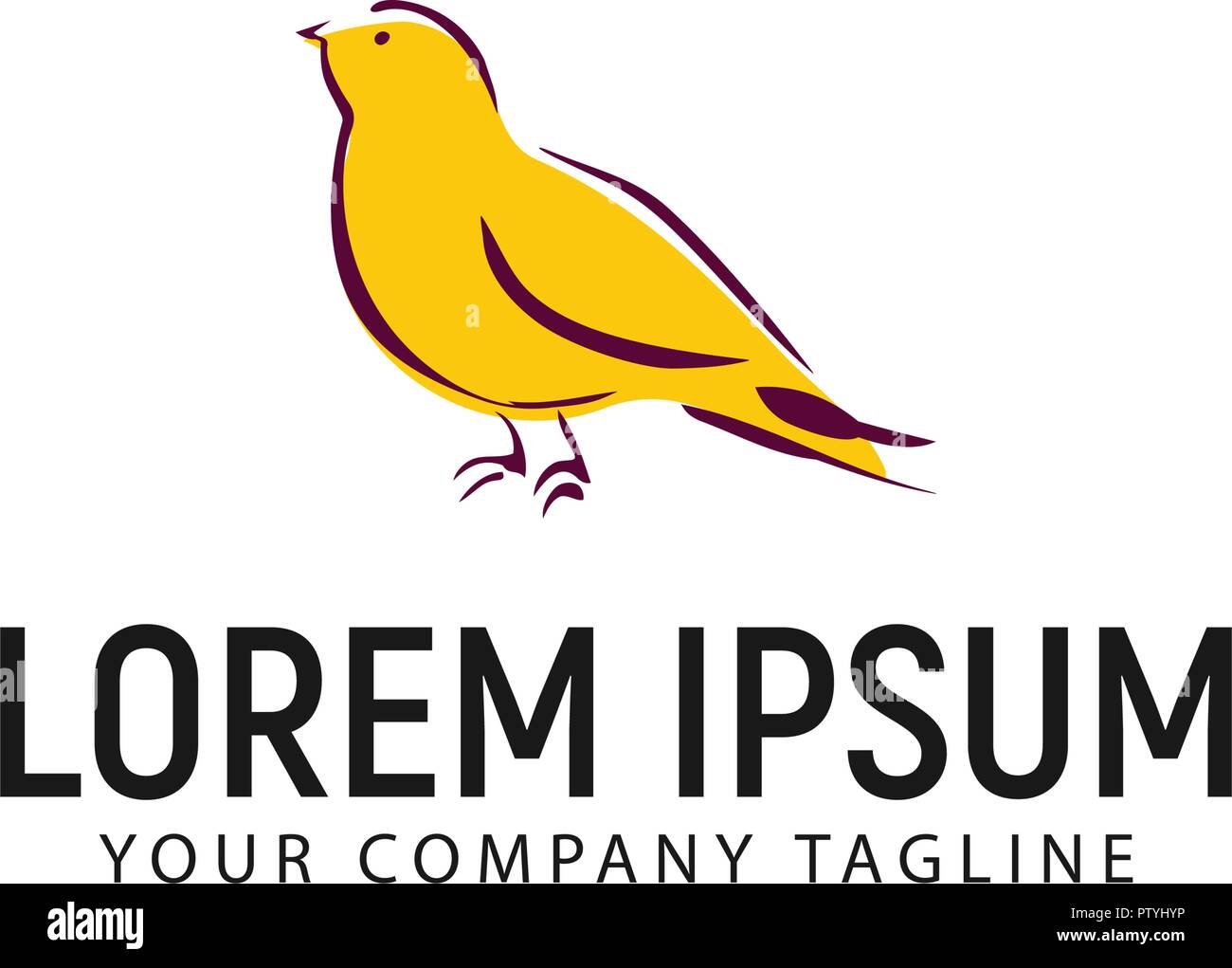 Vogel Hand gezeichnet Logo Design Konzept Vorlage Stock Vektor