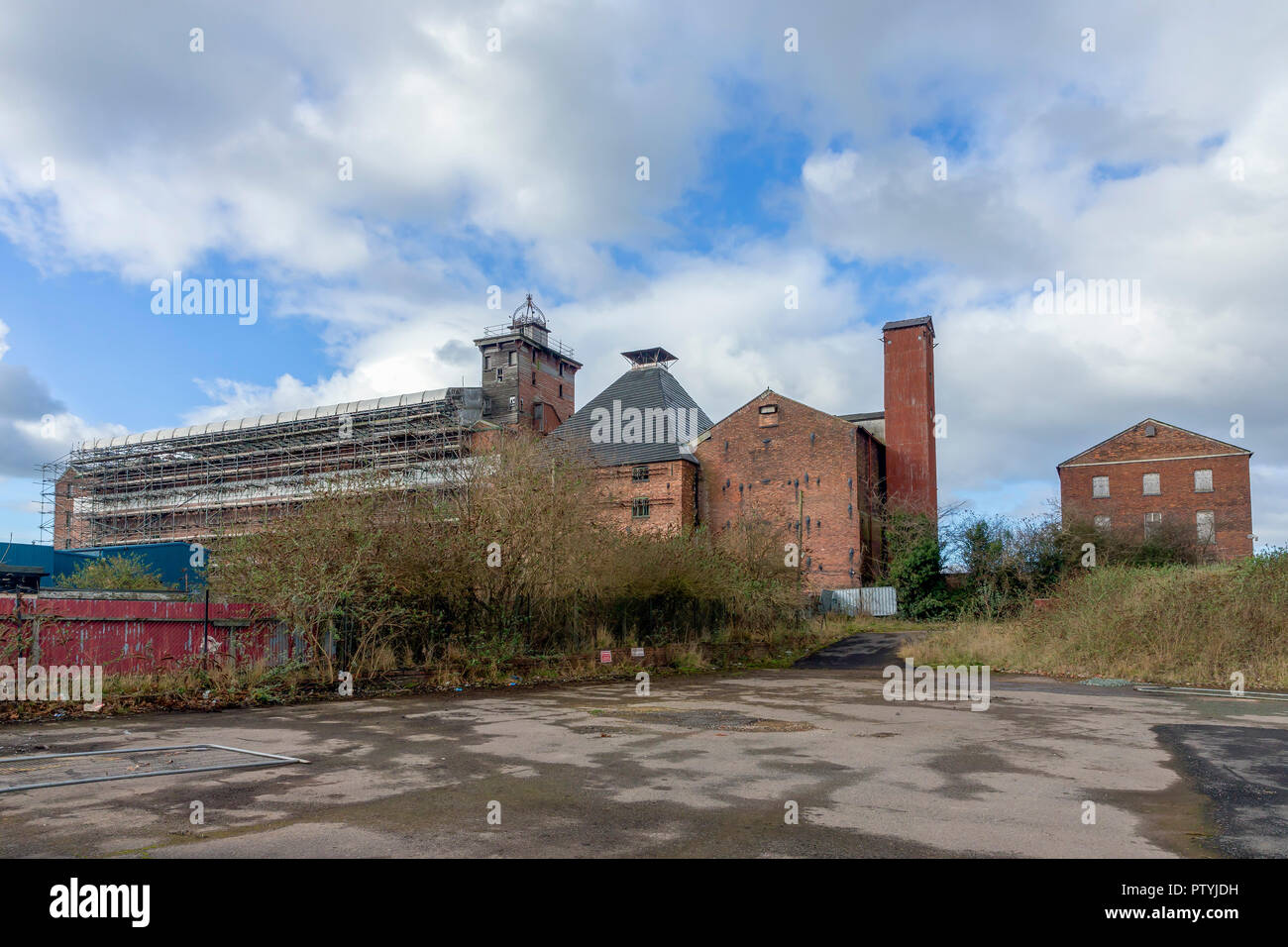 Wiederherstellung der ersten Bügeleisen der Welt Gebäude, Flachs, Mühle, Spring Gardens, Ditherington, Shrewsbury, Shropshire, England, UK, GB, Stockfoto