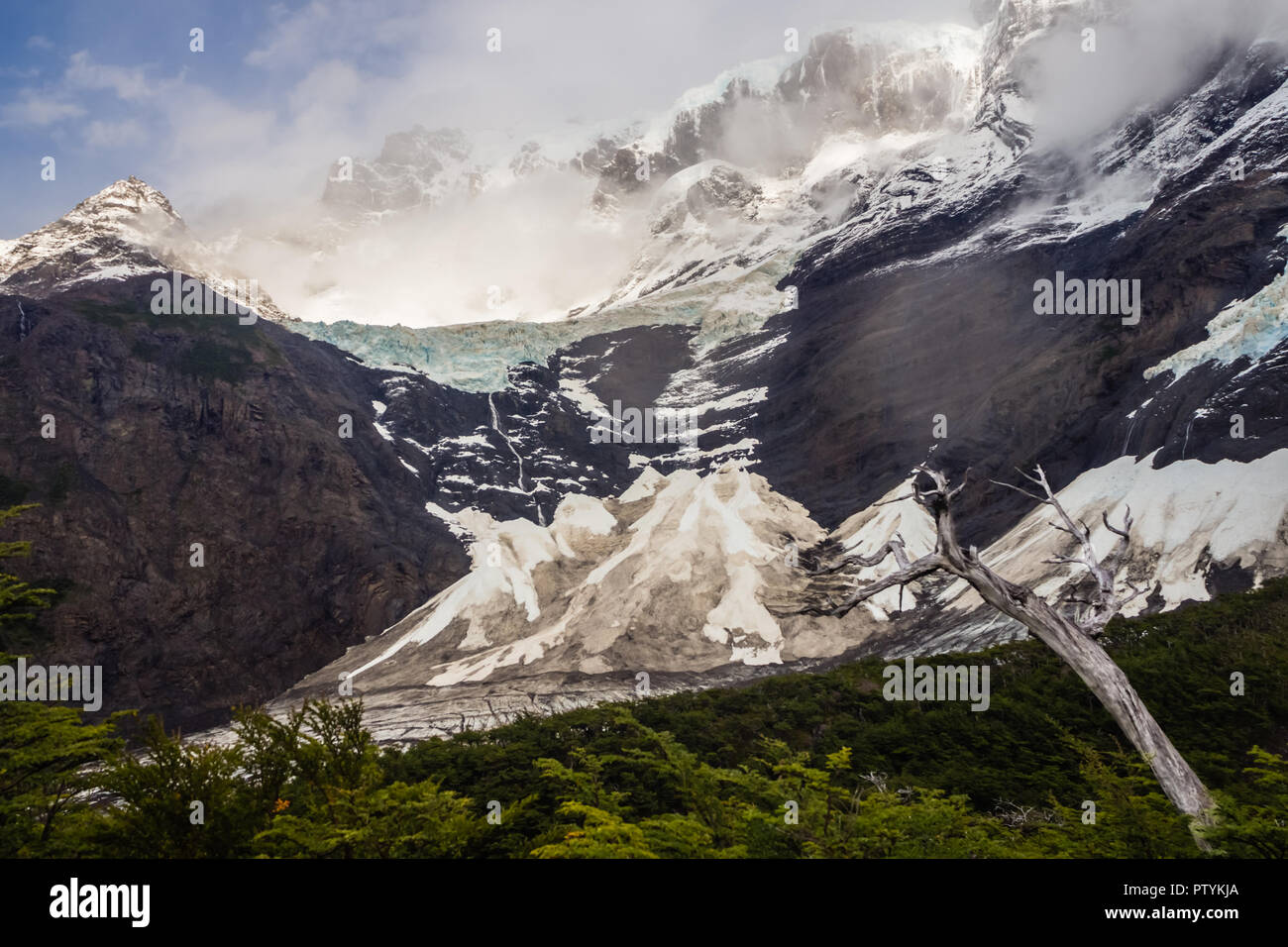 Blick auf Cerro Paine Grande ab (Valle del Frances) Französisch Valley im Torres del Paine Nationalpark, Chile Stockfoto