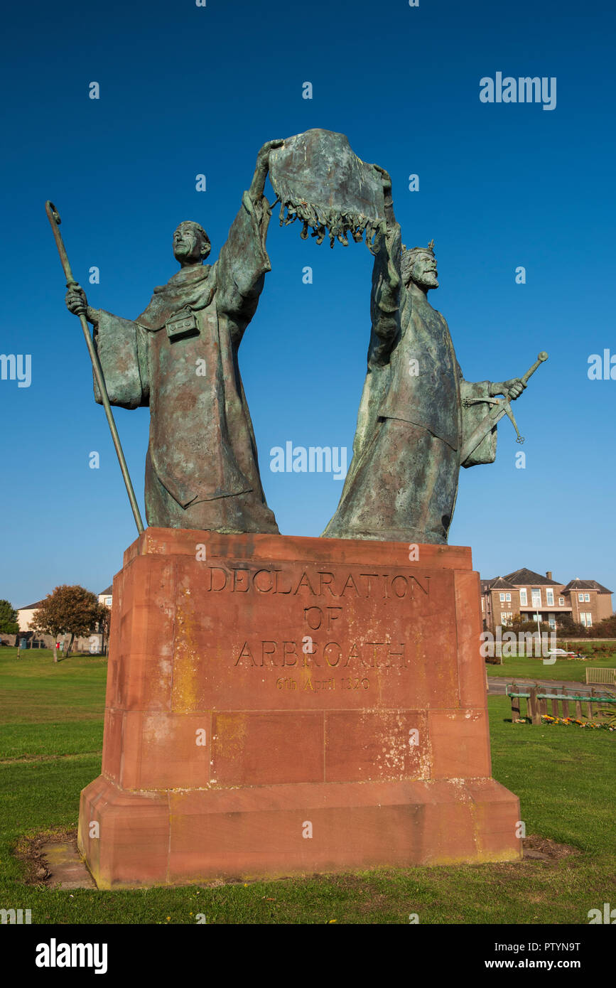 Erklärung von Arbroath memorial Statue, Arbroath, Angus, Schottland. Stockfoto