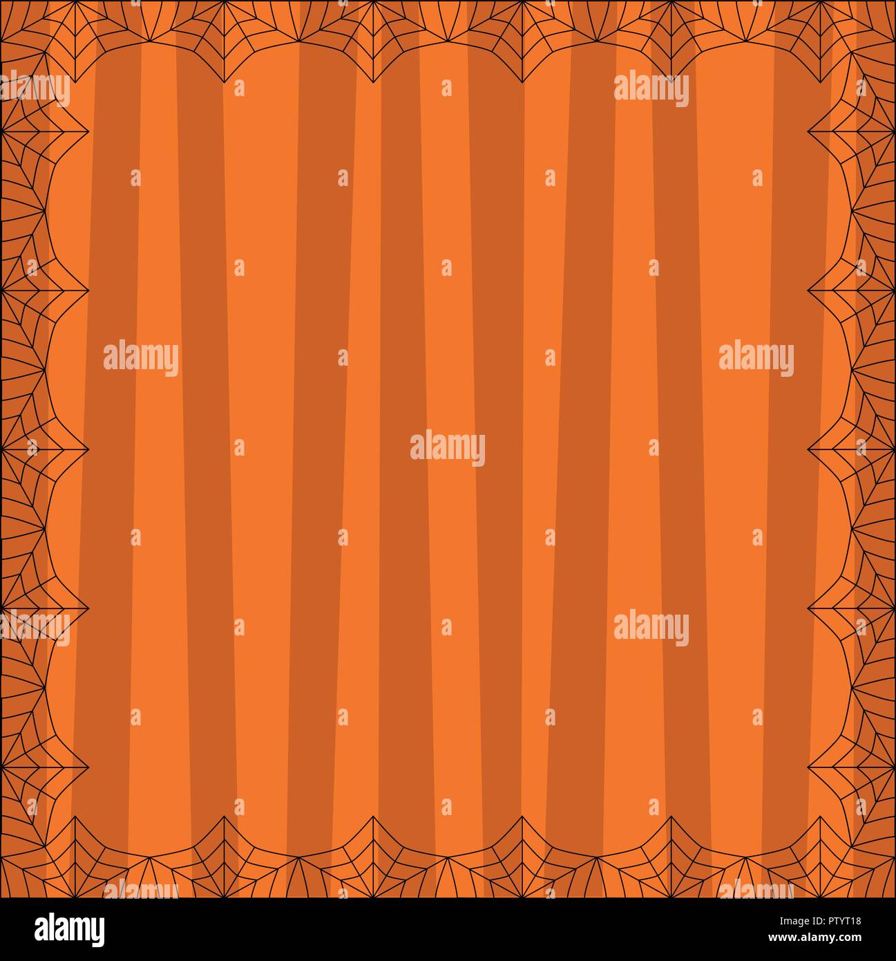Gestreift Orange Quadratische Hintergrund Mit Niedlichen Vertikale Streifen Mit Spinne Spinnennetz Eingerahmt Vector Hintergrund Flyer Halloween Einladung Oder Grusskarte Stock Vektorgrafik Alamy