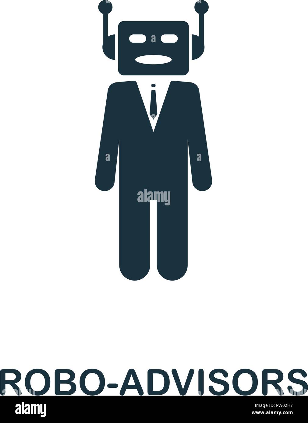 Robo-Advisors Symbol. Schwarzweiß-Design von fintech Sammlung. UX und UI. Pixel Perfect robo-Berater Symbol. Für Web-Design, Anwendungen, Software, Prin Stock Vektor