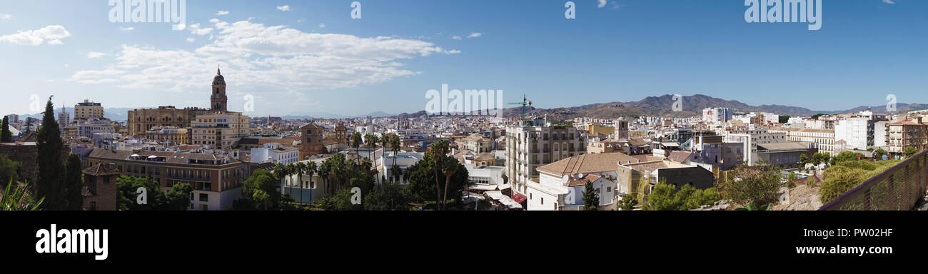 Panorama auf die Stadt Malaga Stockfoto