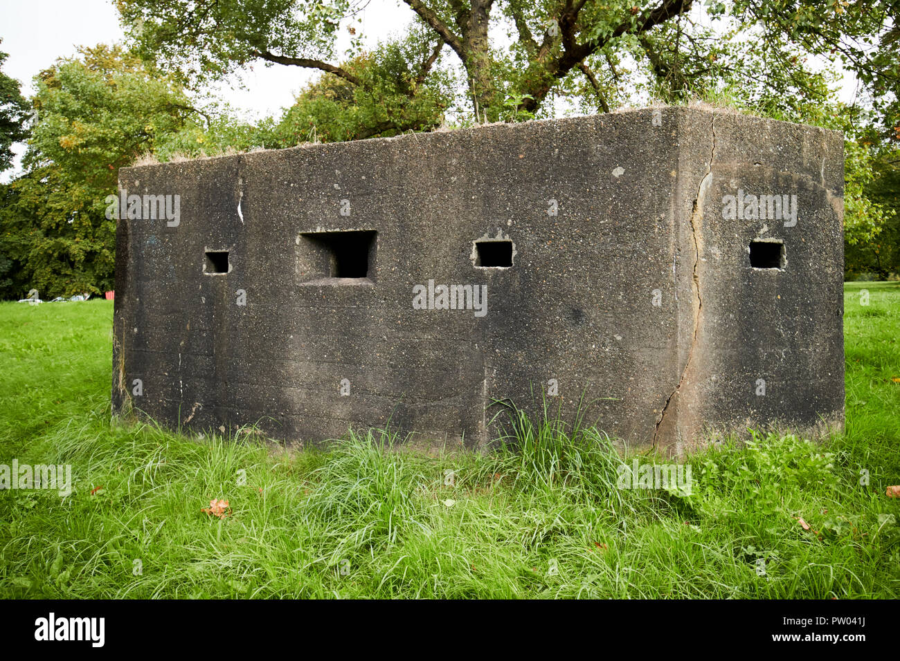 Clarke Gärten Bunker auf dem Gelände des Allerton hall Liverpool Merseyside England Großbritannien Stockfoto