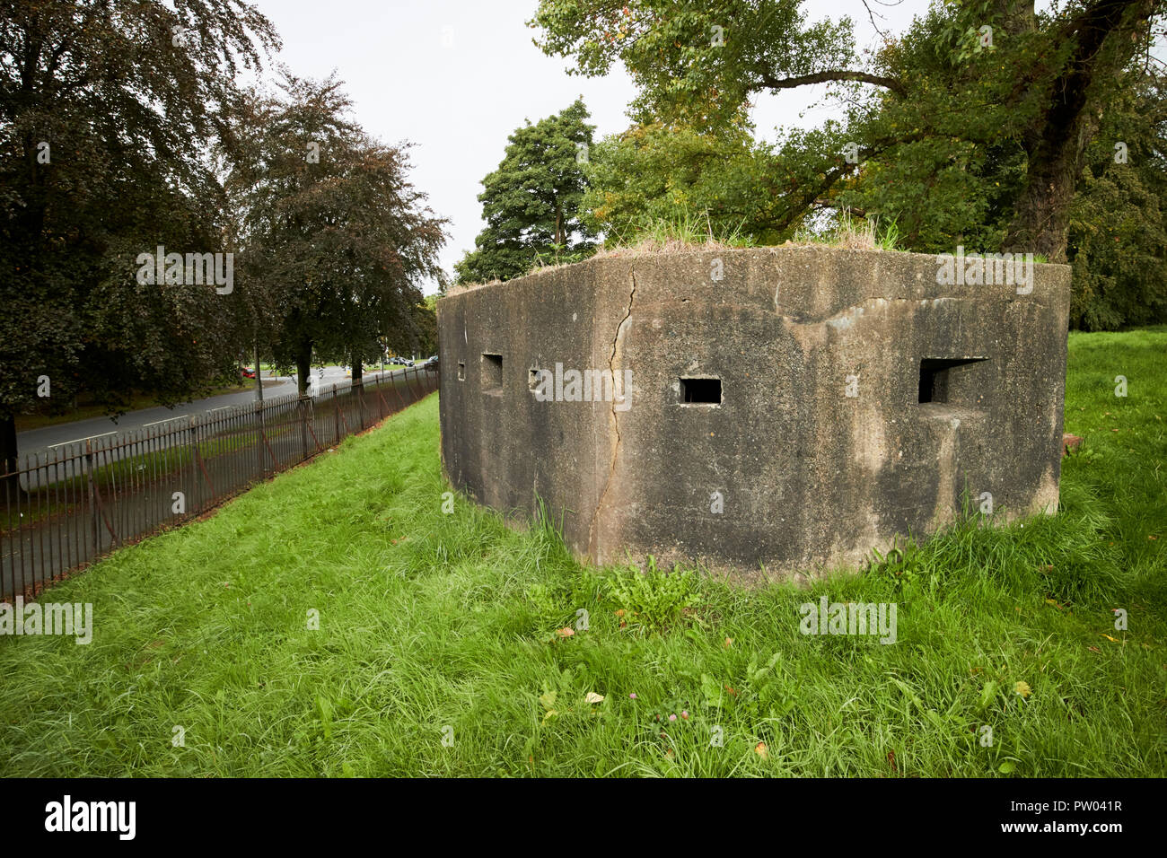 Clarke Gärten Bunker auf dem Gelände des Allerton hall Liverpool Merseyside England Großbritannien Stockfoto