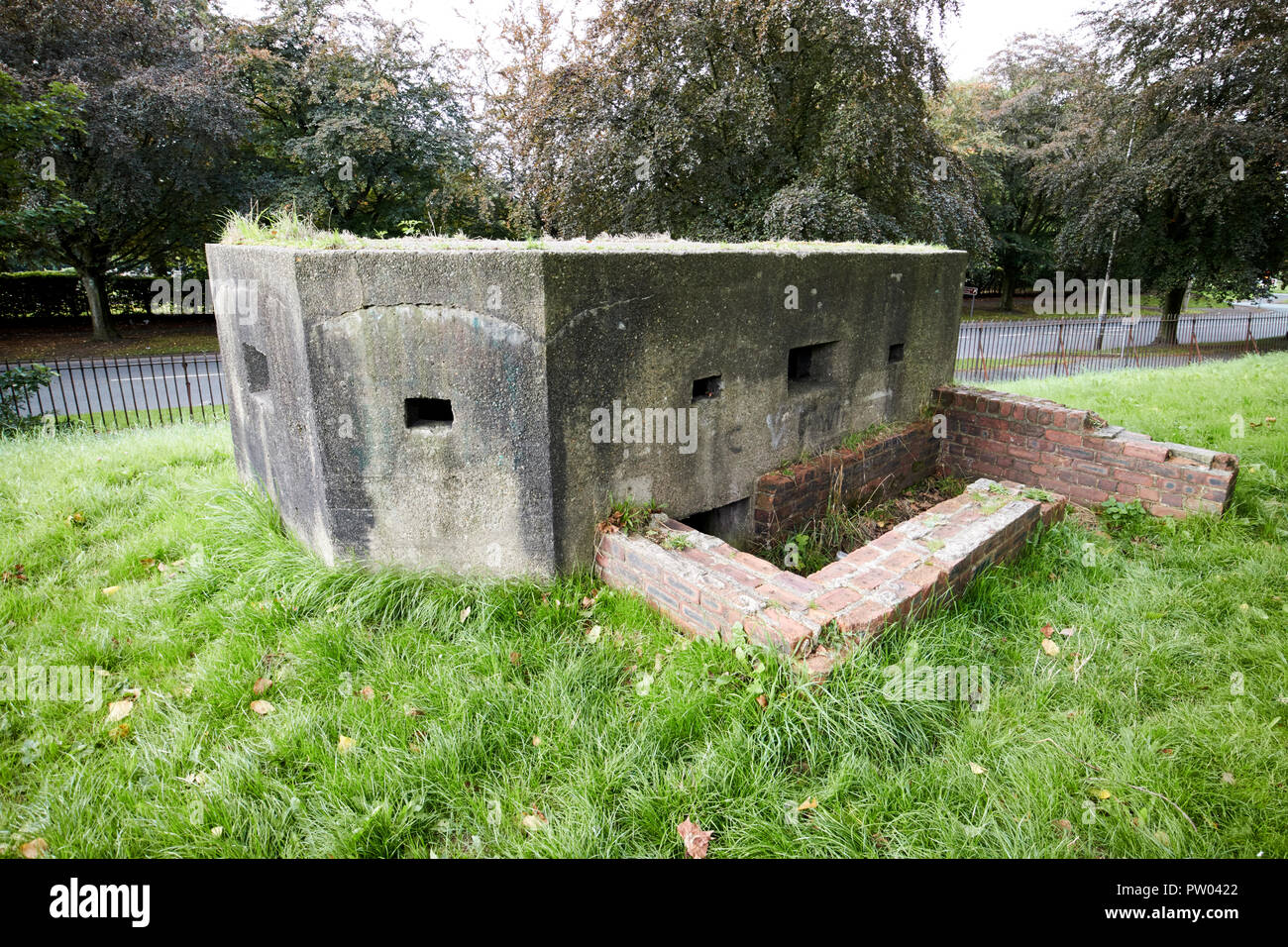 Clarke Gärten Bunker auf dem Gelände des Allerton hall Liverpool Merseyside England Großbritannien Stockfoto