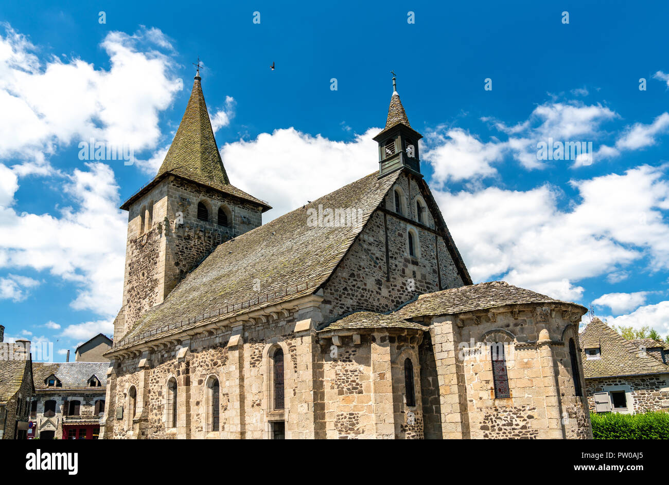 Kirche in Riom-es-Montagnes Dorf, Frankreich Stockfoto