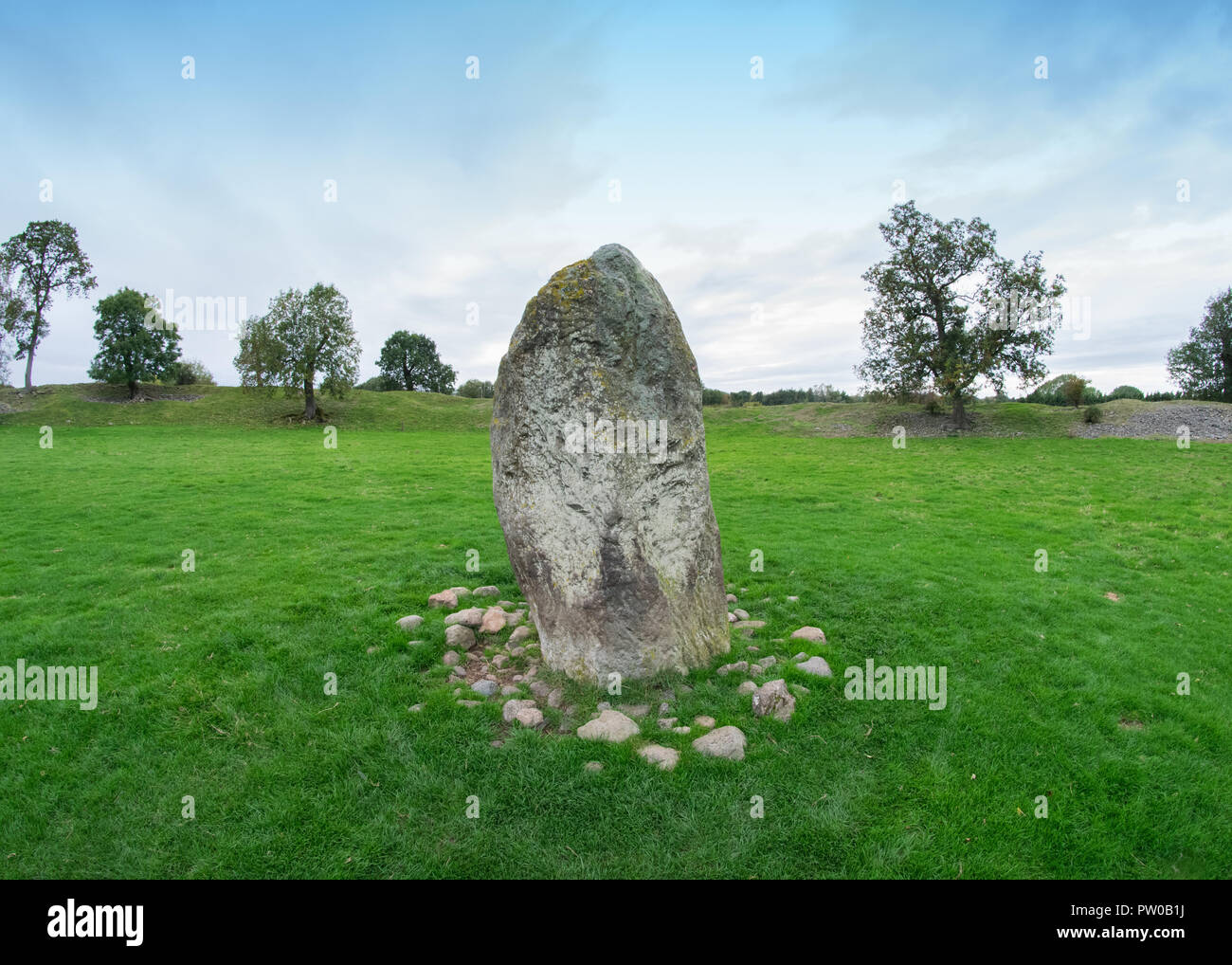 Mayburgh Henge, antike Stätte in der Nähe von Penrith, Cumbria GROSSBRITANNIEN Stockfoto