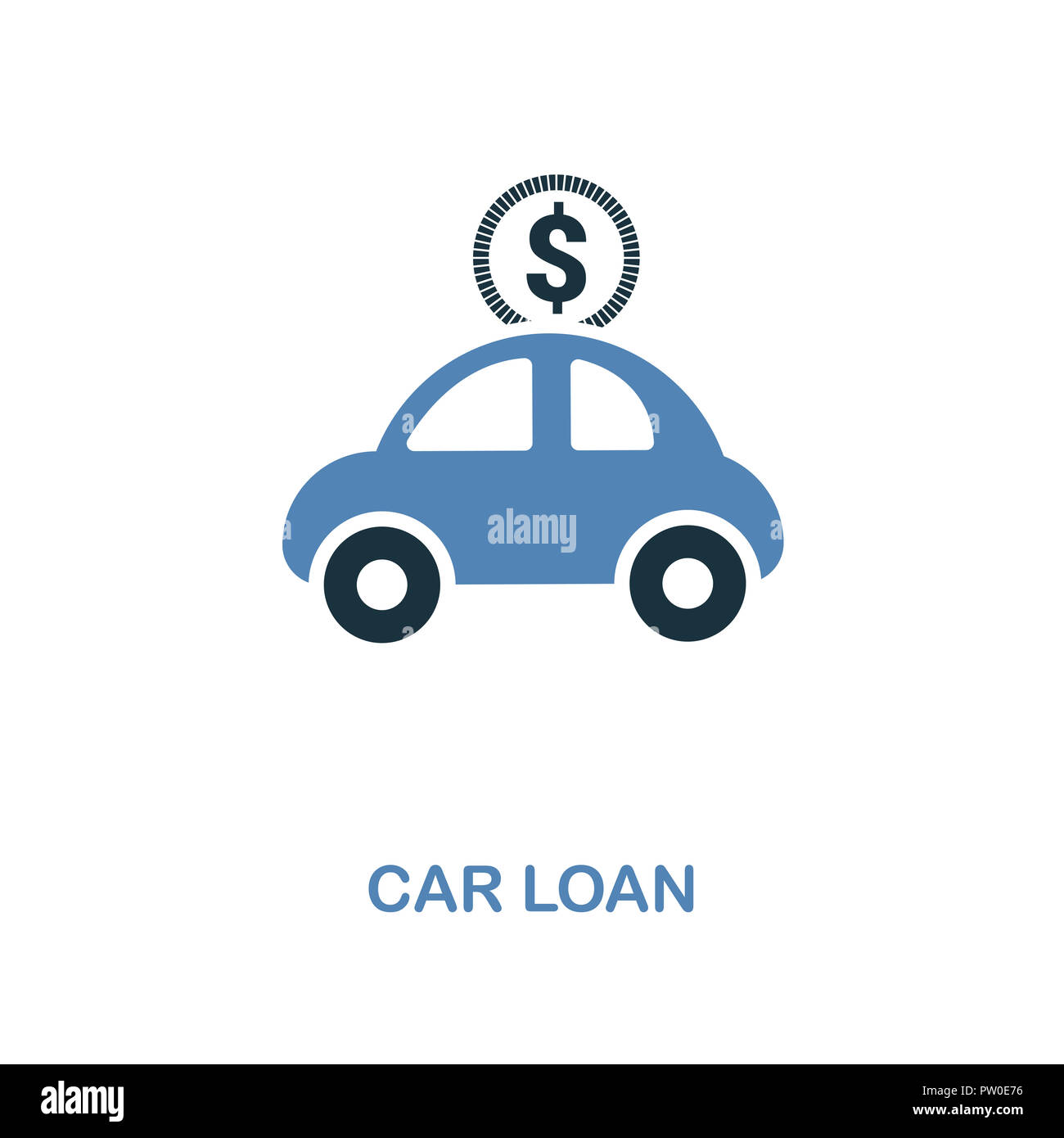 Autokredit kreative Symbol in zwei Farben Design. Pixel Perfect Symbole aus, die persönliche Sammlung. UX und UI. Abbildung: autokredit Symbol. Für Web Stockfoto