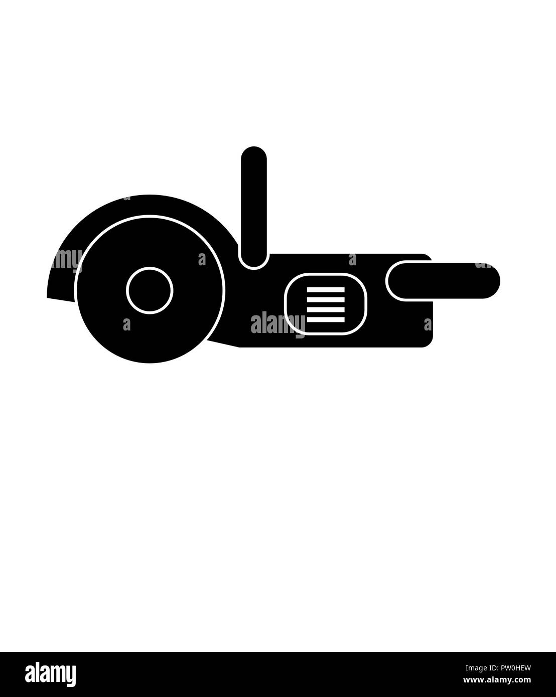 Kreissäge vector, isoltaed in Schwarz und Weiß, perfekt für ein Zeichen in einem Geschäft oder t-shirt Logo Stock Vektor