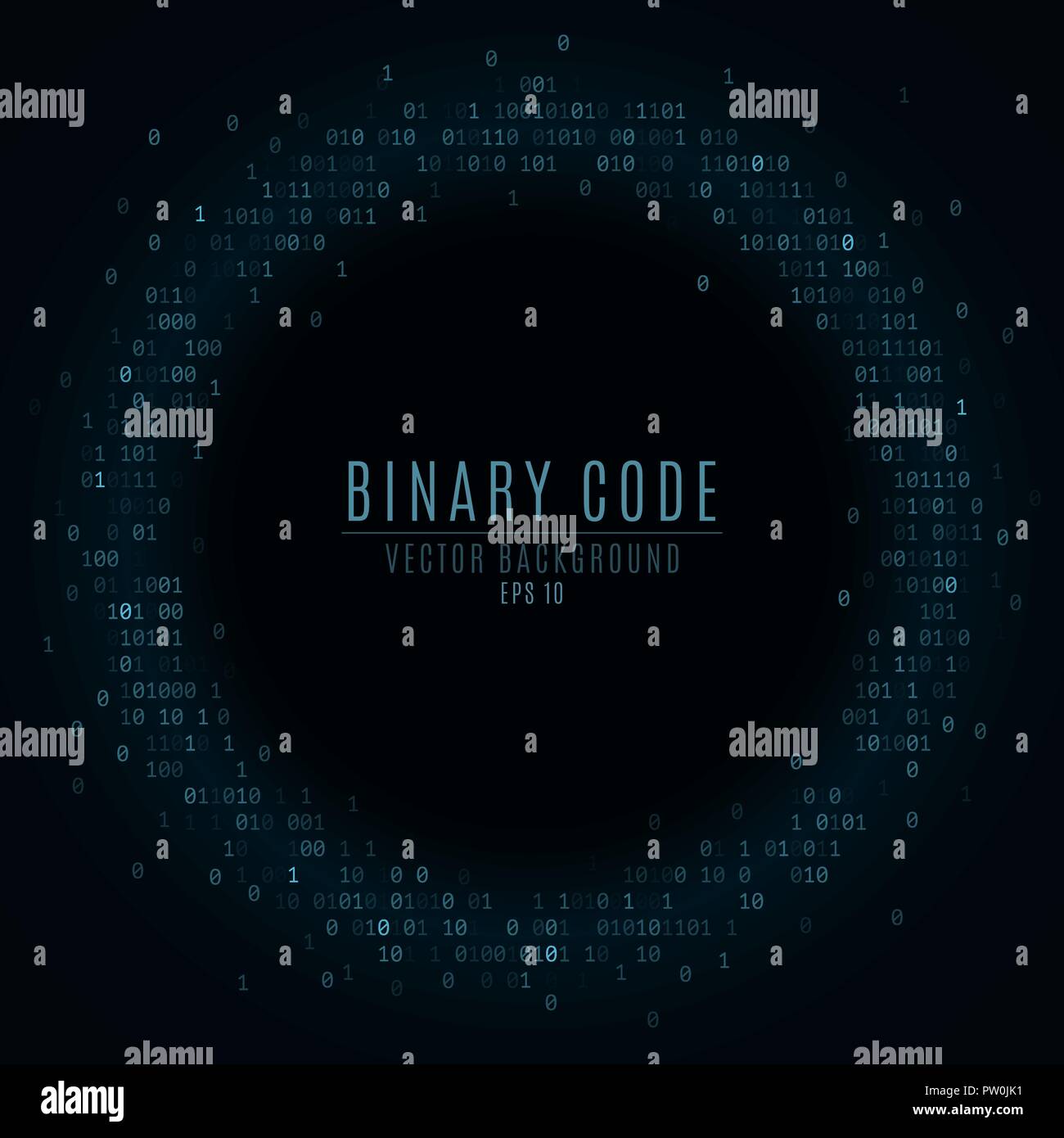 Der binäre Code. Abstrakte Banner. Der blau leuchtende Zahlen. Globales Netzwerk. Hohe Technologien, Programmierung, sci-fi. Hacking System. Vektor illustratio Stock Vektor