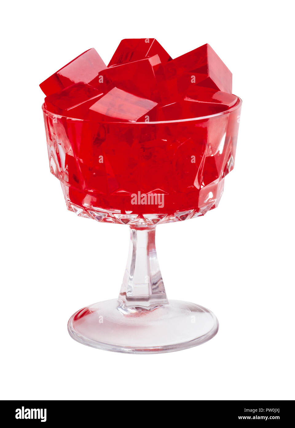 Rote Gelatine in Dessert Glas Stockfoto