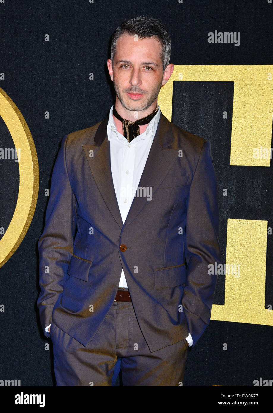 Jeremy Strong kommt an HBO Post Emmy Awards Rezeption auf der Plaza an der Pacific Design Center am 17. September 2018 in Los Angeles, Kalifornien Stockfoto