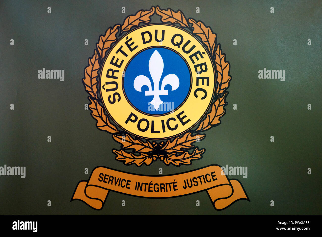 Montreal, Kanada, 20. Mai 2017. Emblem der Quebec Surete DU Quebec Polizei. Credit: Mario Beauregard/Alamy leben Nachrichten Stockfoto