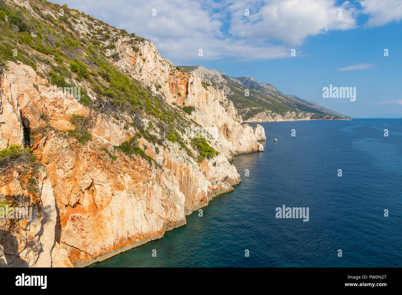 Die berühmten Roten Felsen auf der Insel Hvar, Kroatien, Europa Stockfoto