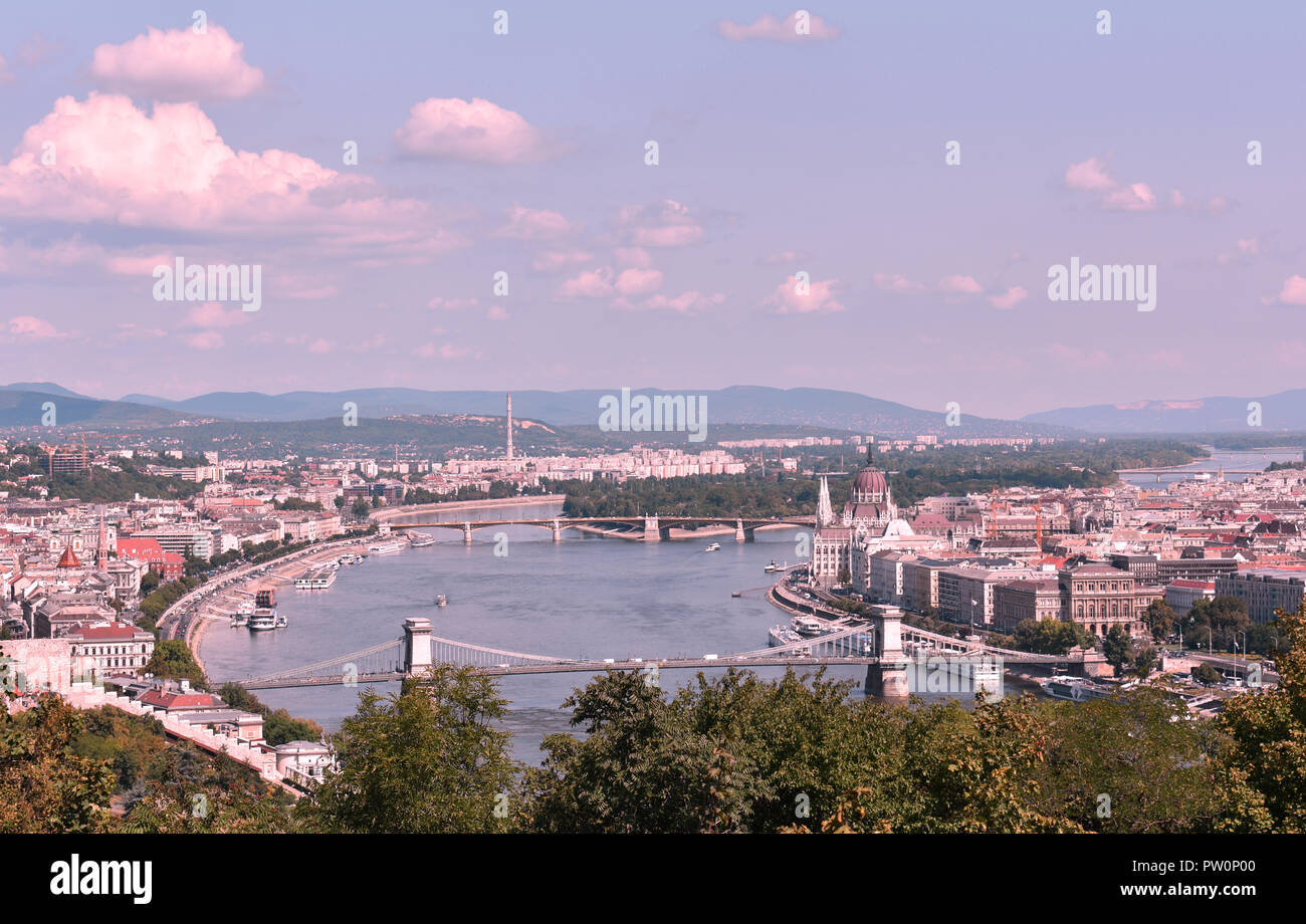Budapest Luftaufnahme August 2018 Stockfoto
