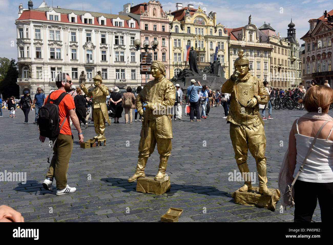 Mime-Künstler in Prag in der Tschechischen Republik Stockfoto