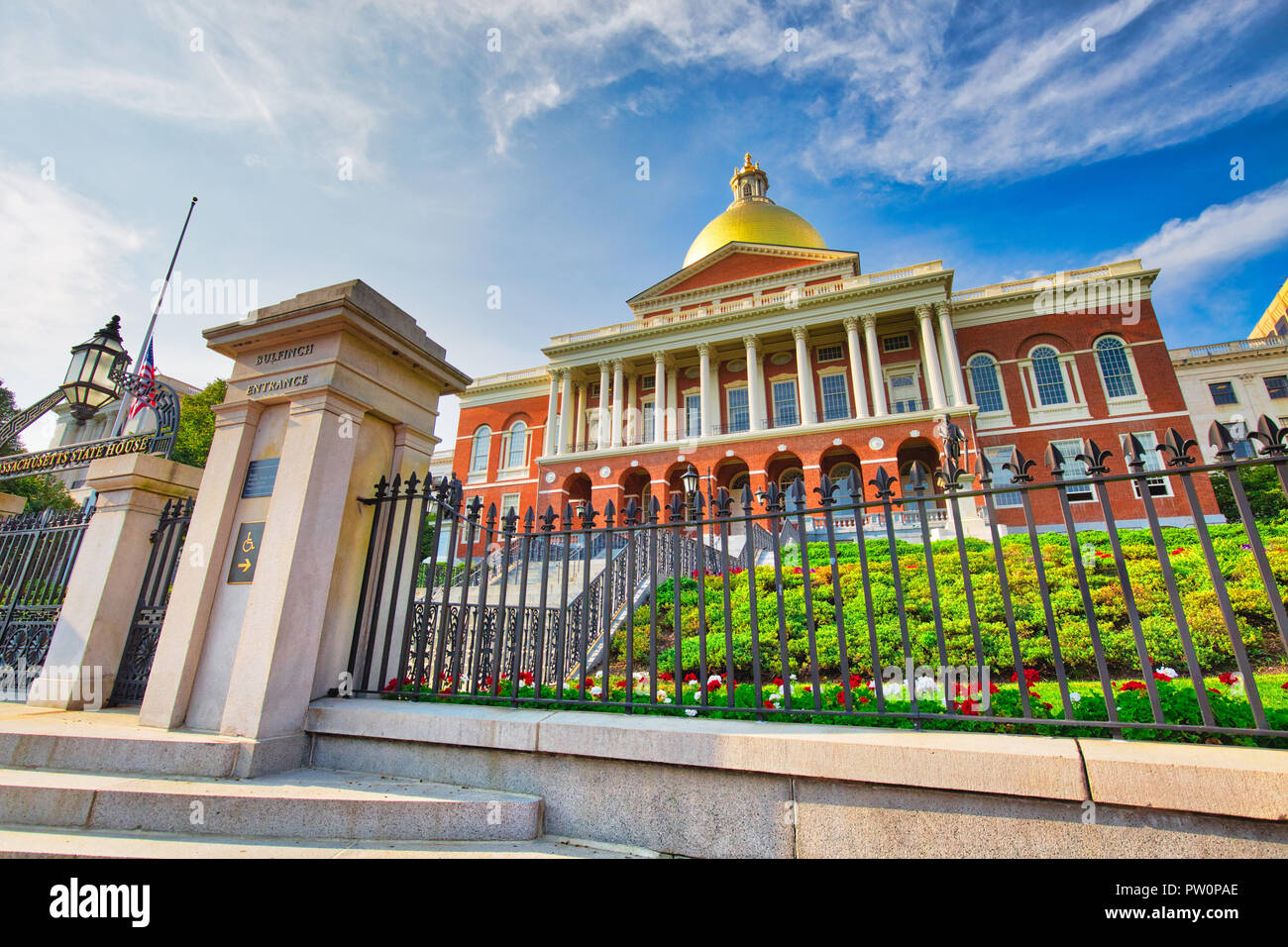 Massachusetts State House in Boston Stockfoto