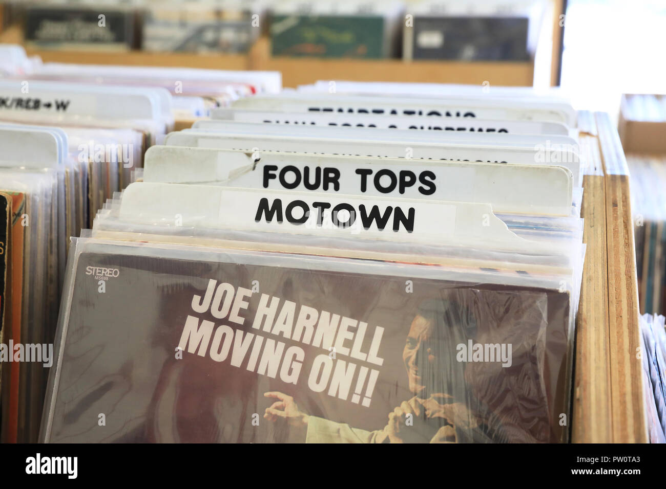Hip Record Shop auf Bagley St und Trumbull Ave, in trendigen Corktown, in Detroit, Michigan, USA Stockfoto