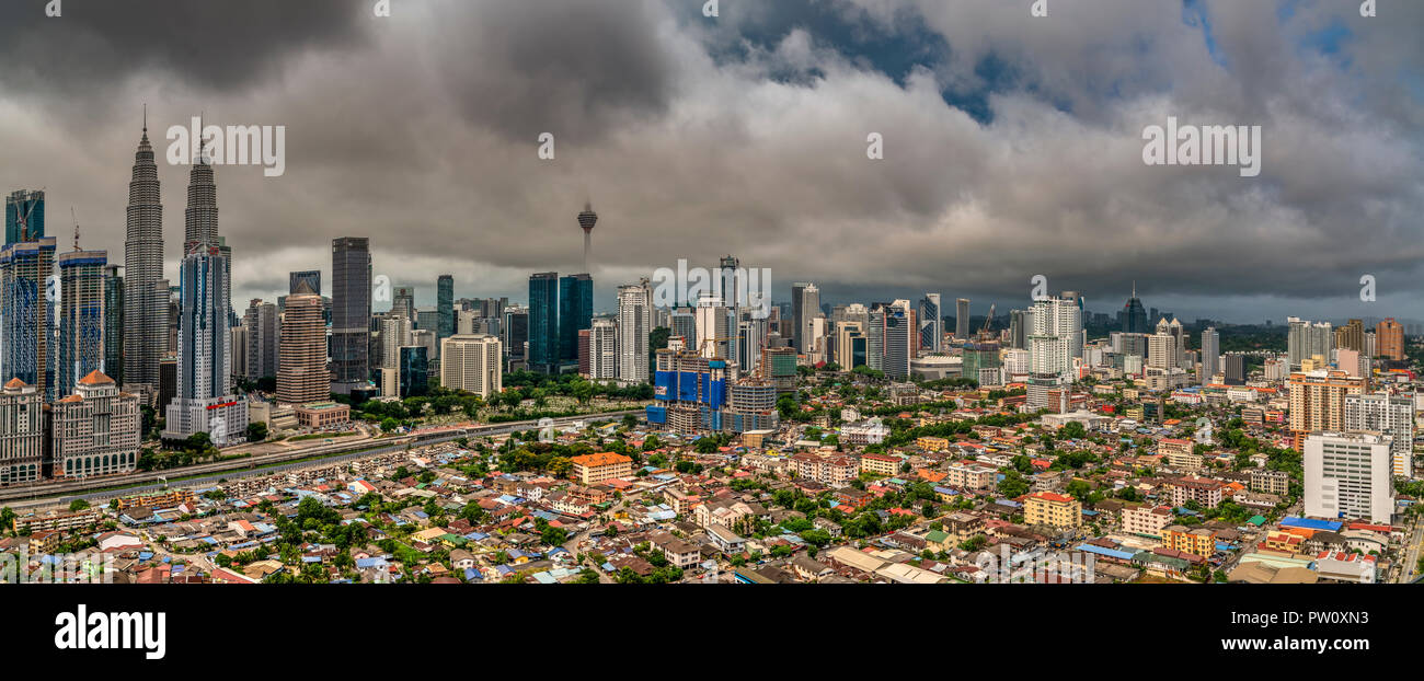 Panoramablick auf die Skyline der Stadt, Kuala Lumpur, Malaysia Stockfoto