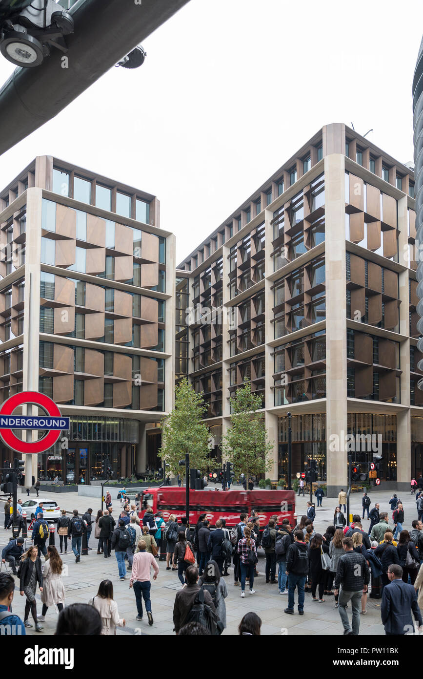Bloomberg Londoner zentrale Gebäude wie von Cannon Street Bahnhof gesehen. Stockfoto
