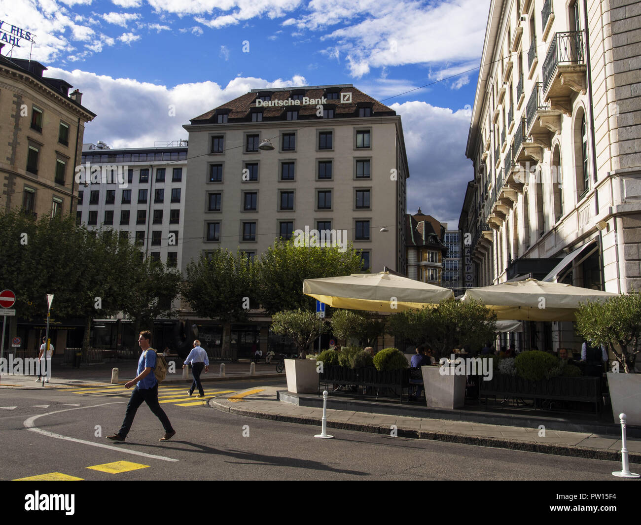 Genf, Schweiz. 22 Sep, 2018. Deutsche Bank auf dem des Bergues, Jeneva, Deutsche  Bank AG ist eine deutsche Investment Bank- und Finanzdienstleistungen in  Frankfurt am Main, Hessen, Deutschland. Die Bank ist in