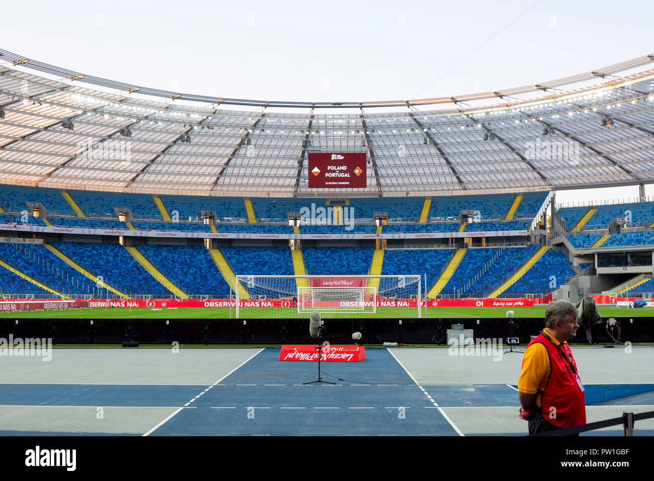 Blick auf Slaski Stadion in Kattowitz, Polen, während das letzte Training der Portugal Team match für die UEFA Nationen Liga. Stockfoto